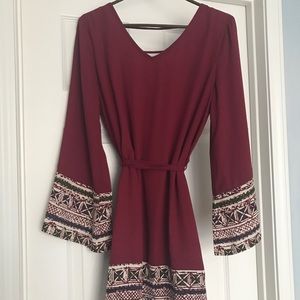 M Pink Blush bell sleeve dress